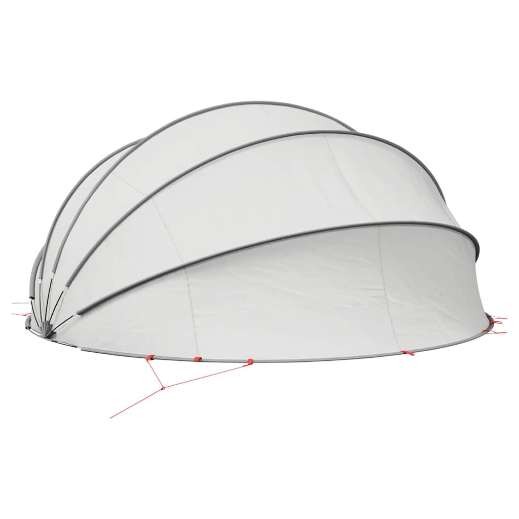 Dome Protezione Piscina Pieghevole Grigio e Arancione 500x500x236 cm