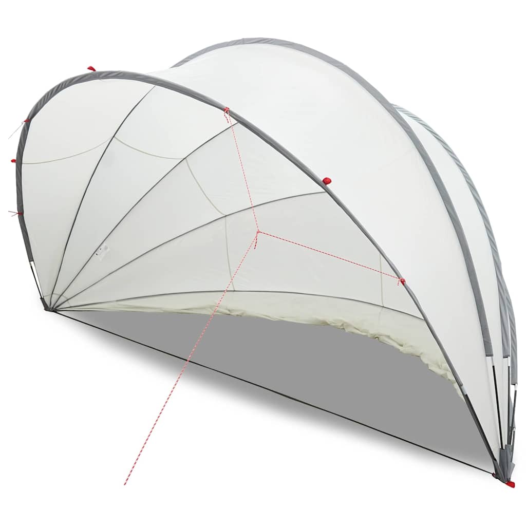 Dome Protezione Piscina Pieghevole Grigio e Arancione 500x500x236 cm