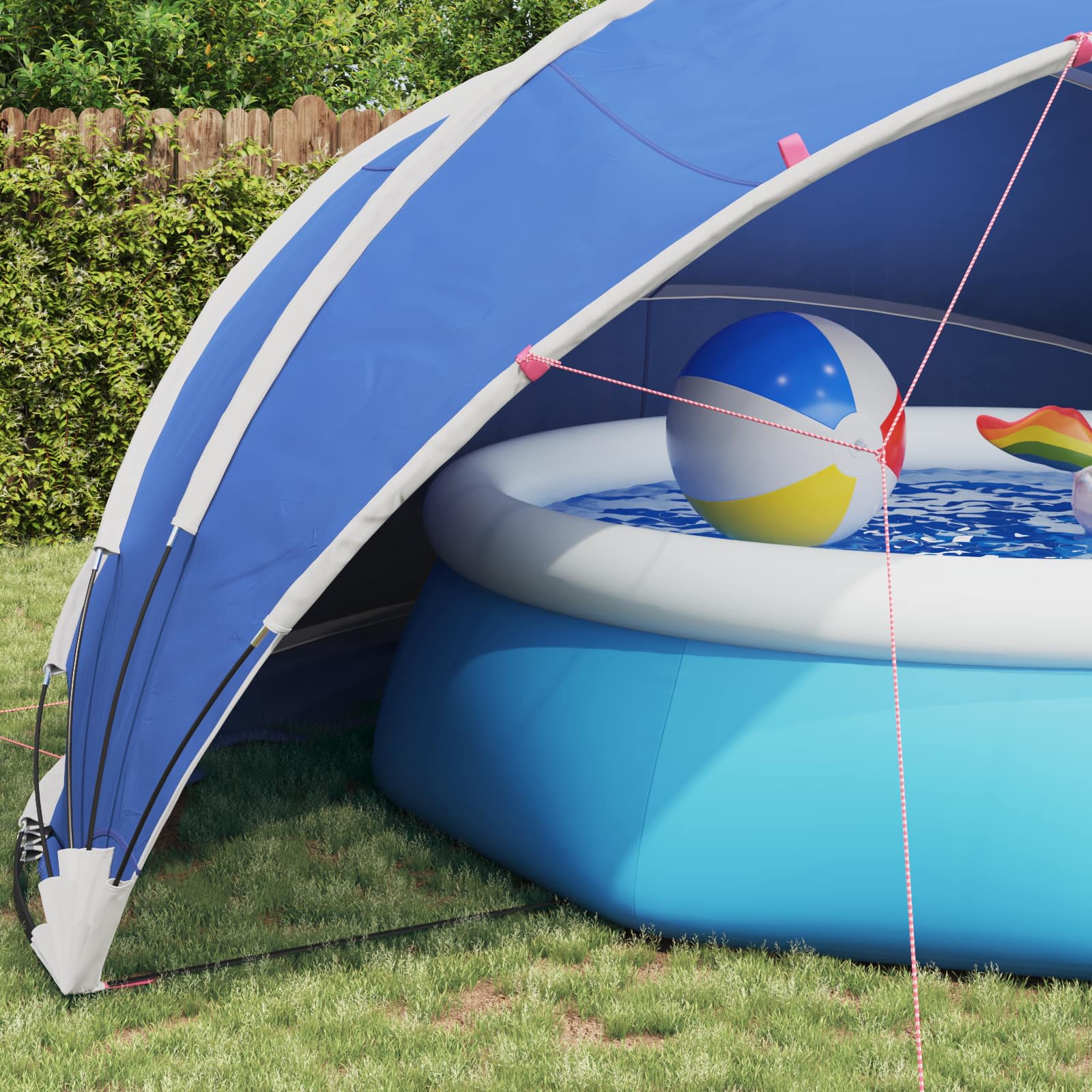 Dome Pieghevole per Piscina 546 x 516 x 250 cm Blu Azzurro
