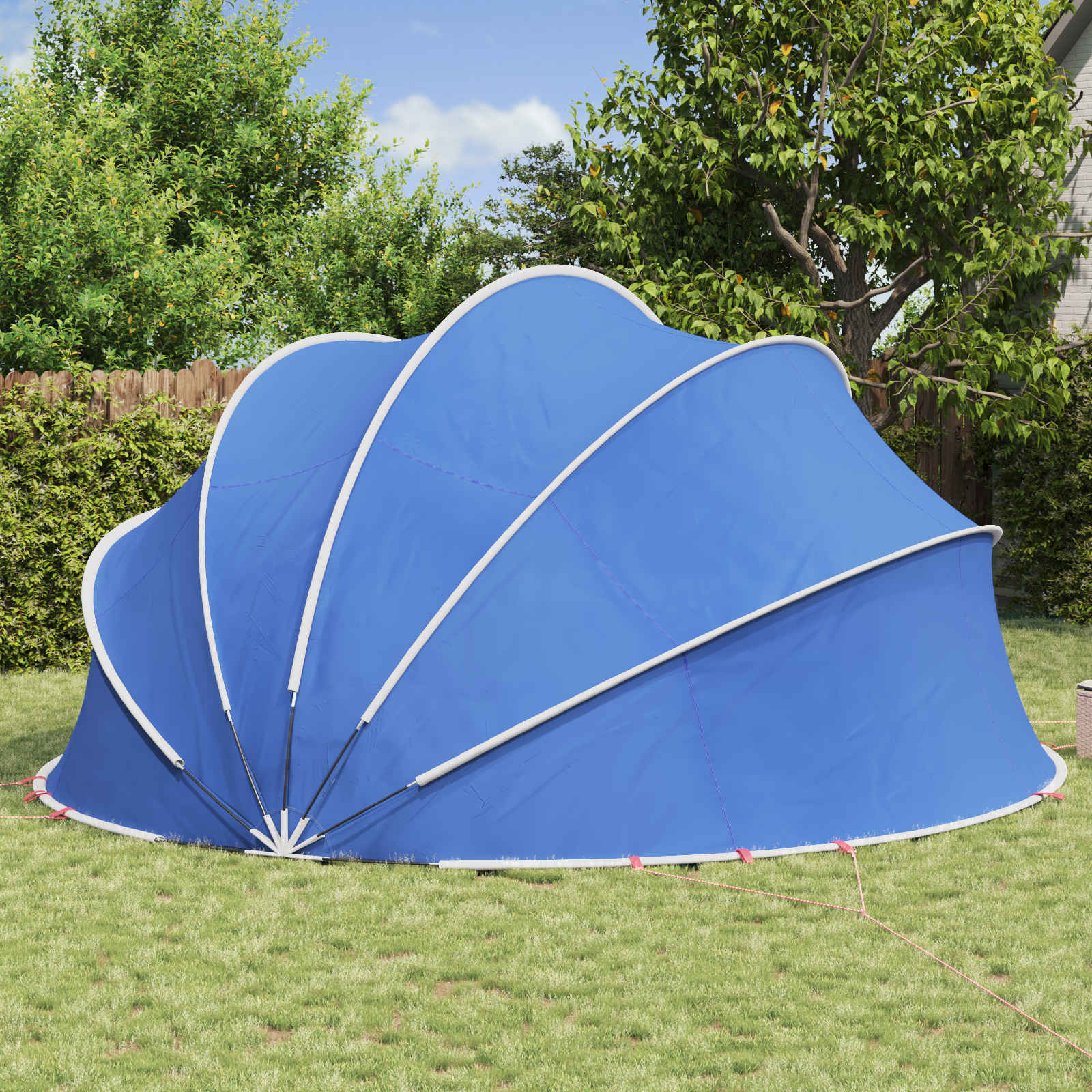 Dome Pieghevole per Piscina 546 x 516 x 250 cm Blu Azzurro