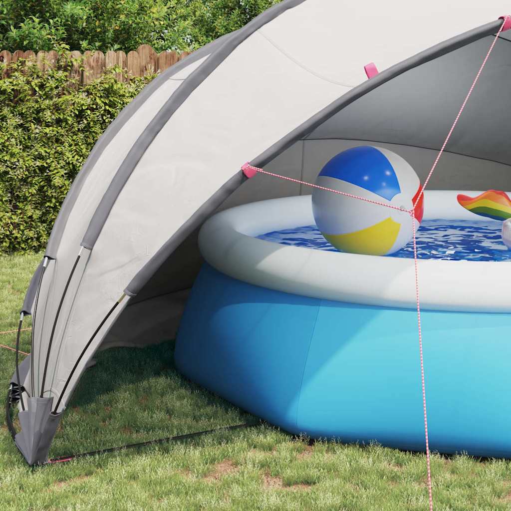 Dome Pieghevole per Piscina Grigio e Arancione 546 x 516 x 250 cm