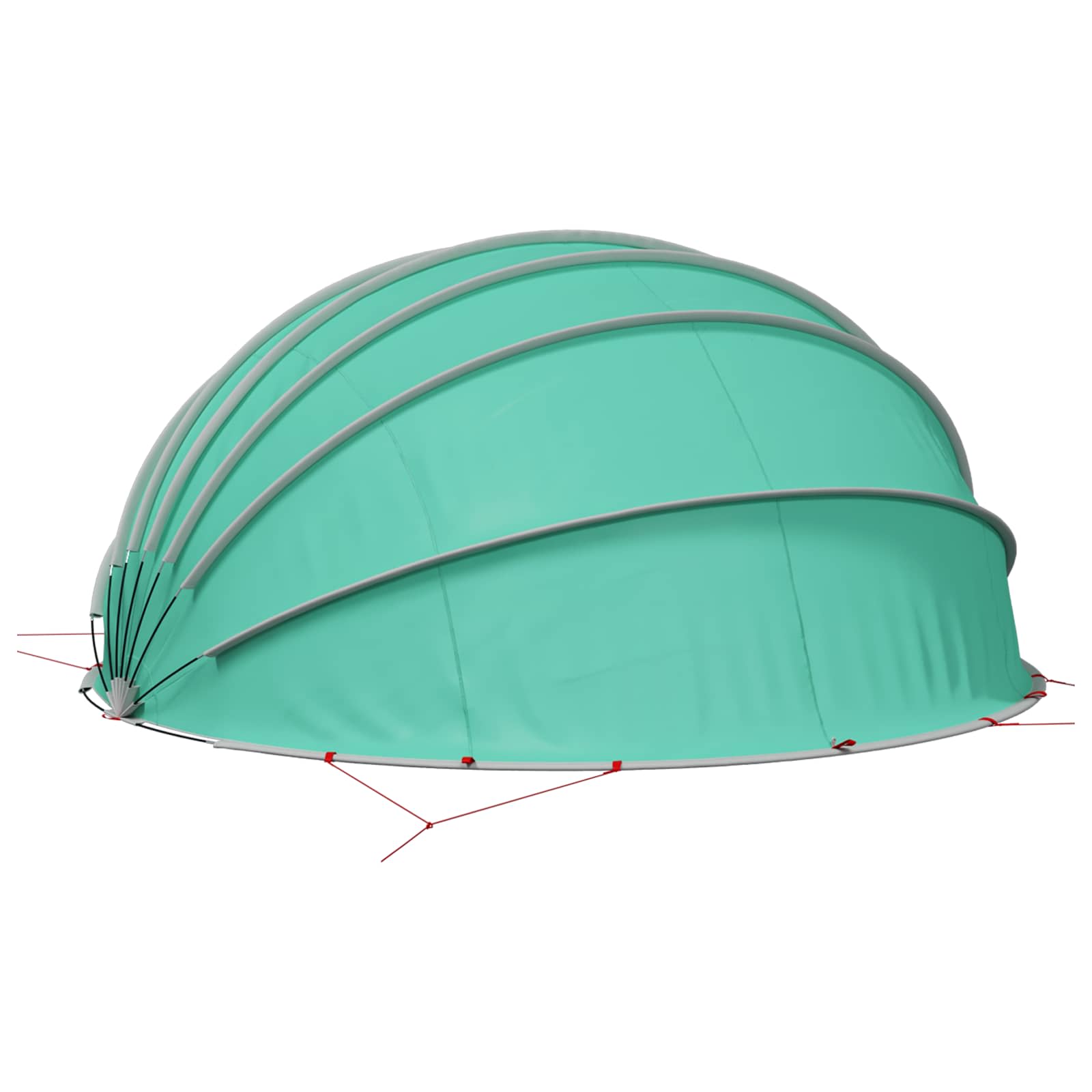 Dome Pieghevole per Piscina 592 x 590 x 275 cm Verde Mare