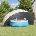 Dome Piscina Grigio e Arancione 592 x 590 x 275 cm Pieghevole