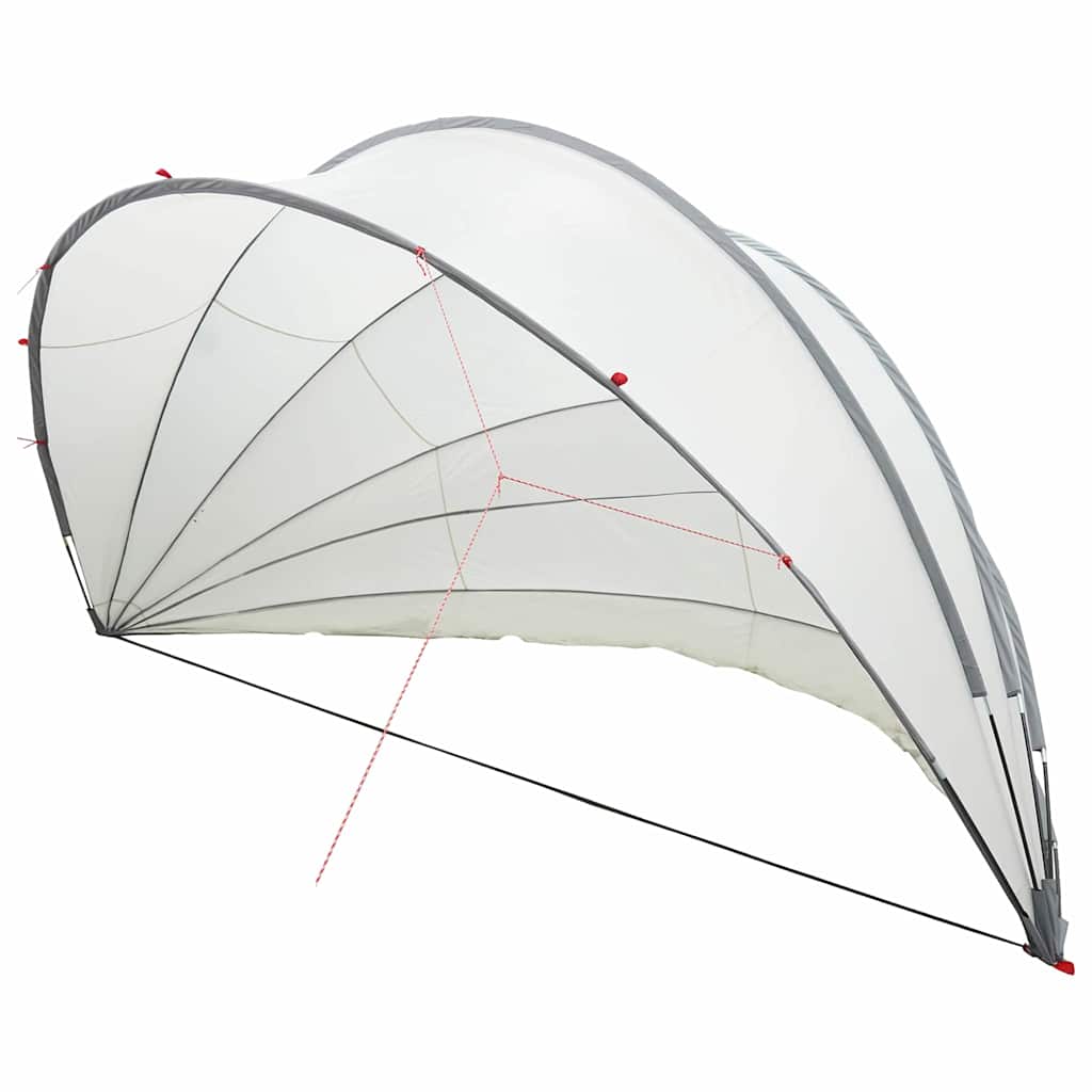 Dome Piscina Grigio e Arancione 592 x 590 x 275 cm Pieghevole