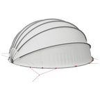 Dome Piscina Grigio e Arancione 592 x 590 x 275 cm Pieghevole