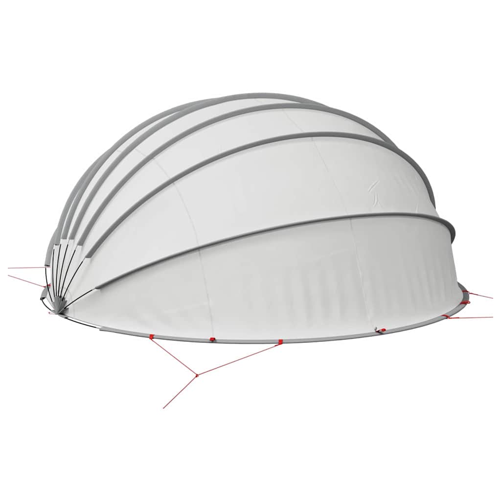 Dome Piscina Grigio e Arancione 592 x 590 x 275 cm Pieghevole