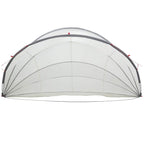 Dome Piscina Grigio e Arancione 592 x 590 x 275 cm Pieghevole