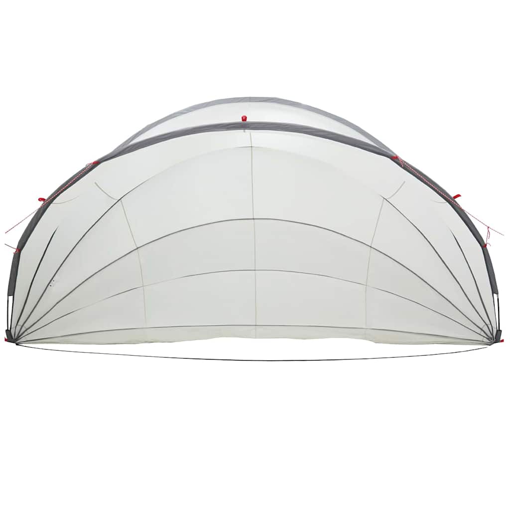 Dome Piscina Grigio e Arancione 592 x 590 x 275 cm Pieghevole