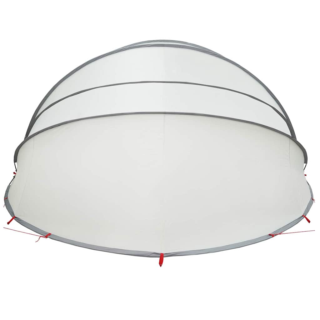 Dome Piscina Grigio e Arancione 592 x 590 x 275 cm Pieghevole