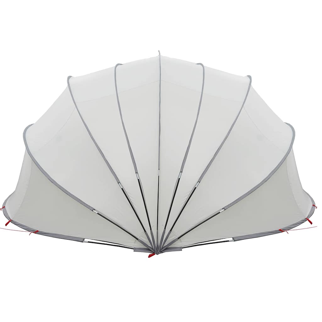 Dome Piscina Grigio e Arancione 592 x 590 x 275 cm Pieghevole