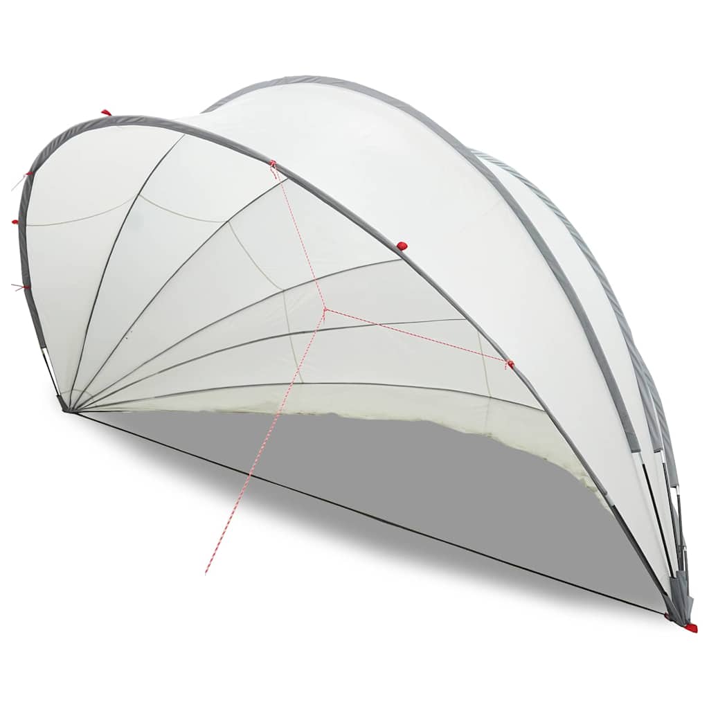 Dome Piscina Grigio e Arancione 592 x 590 x 275 cm Pieghevole
