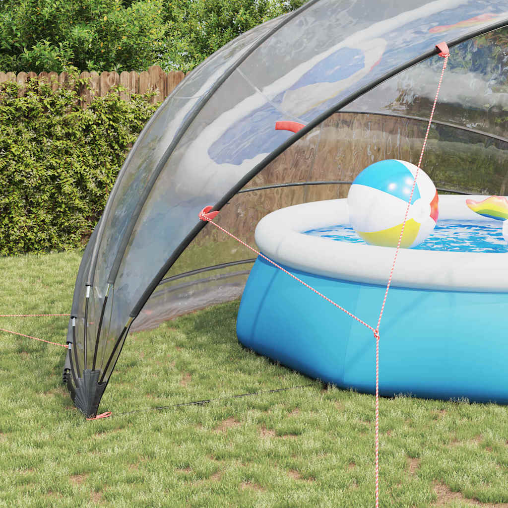 Dome Piscina Trasparente 592 x 590 x 275 cm PVC Pieghevole
