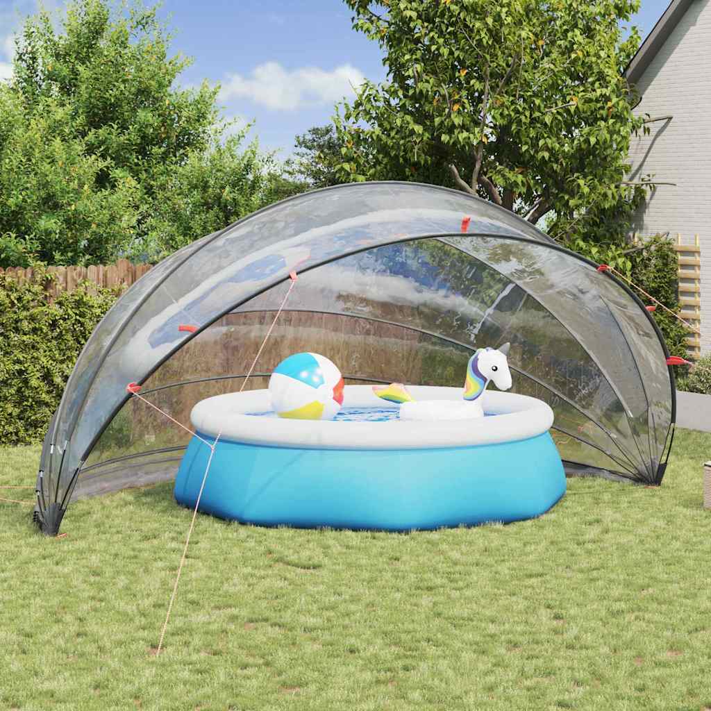 Dome Piscina Trasparente 592 x 590 x 275 cm PVC Pieghevole