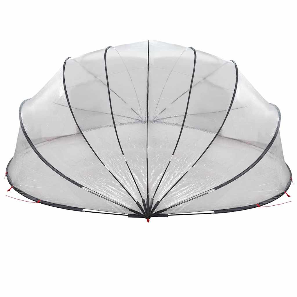 Dome Piscina Trasparente 592 x 590 x 275 cm PVC Pieghevole