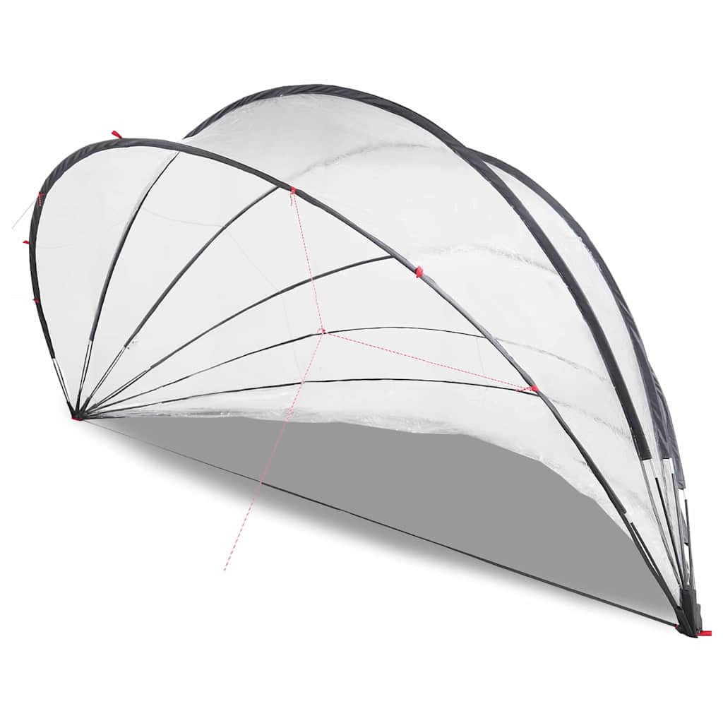 Dome Piscina Trasparente 592 x 590 x 275 cm PVC Pieghevole