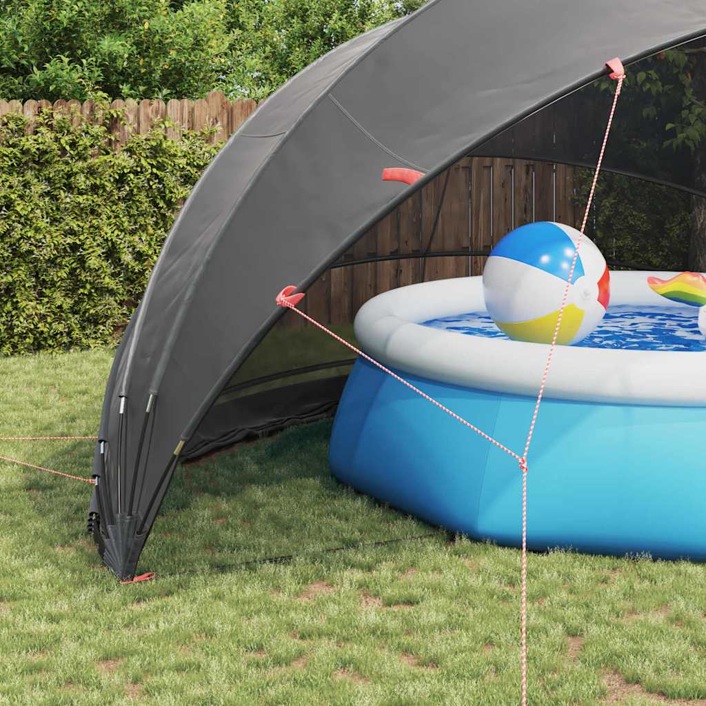 Dome Piscina Nero 592 x 590 x 275 cm Pieghevole