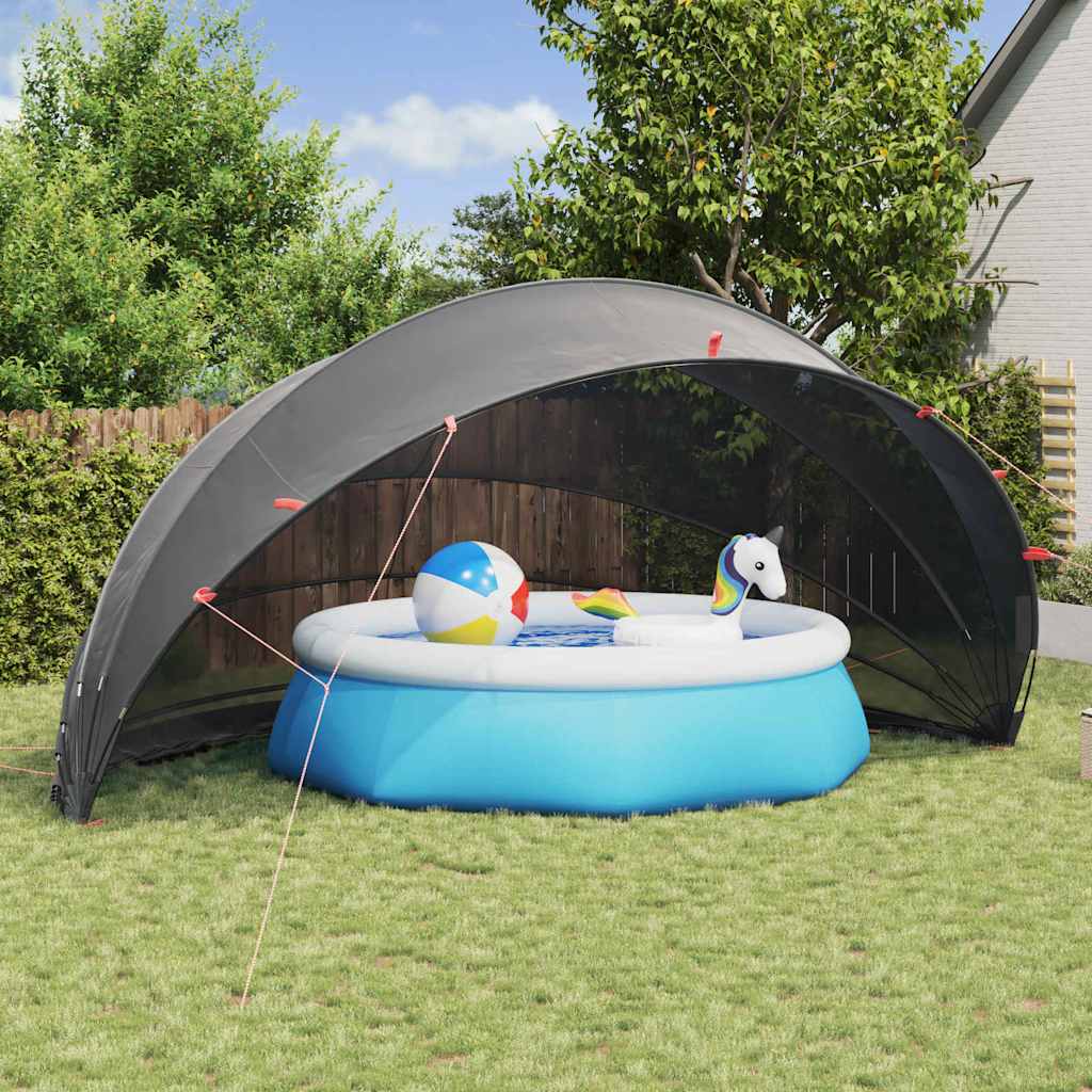 Dome Piscina Nero 592 x 590 x 275 cm Pieghevole