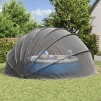 Dome Piscina Nero 592 x 590 x 275 cm Pieghevole