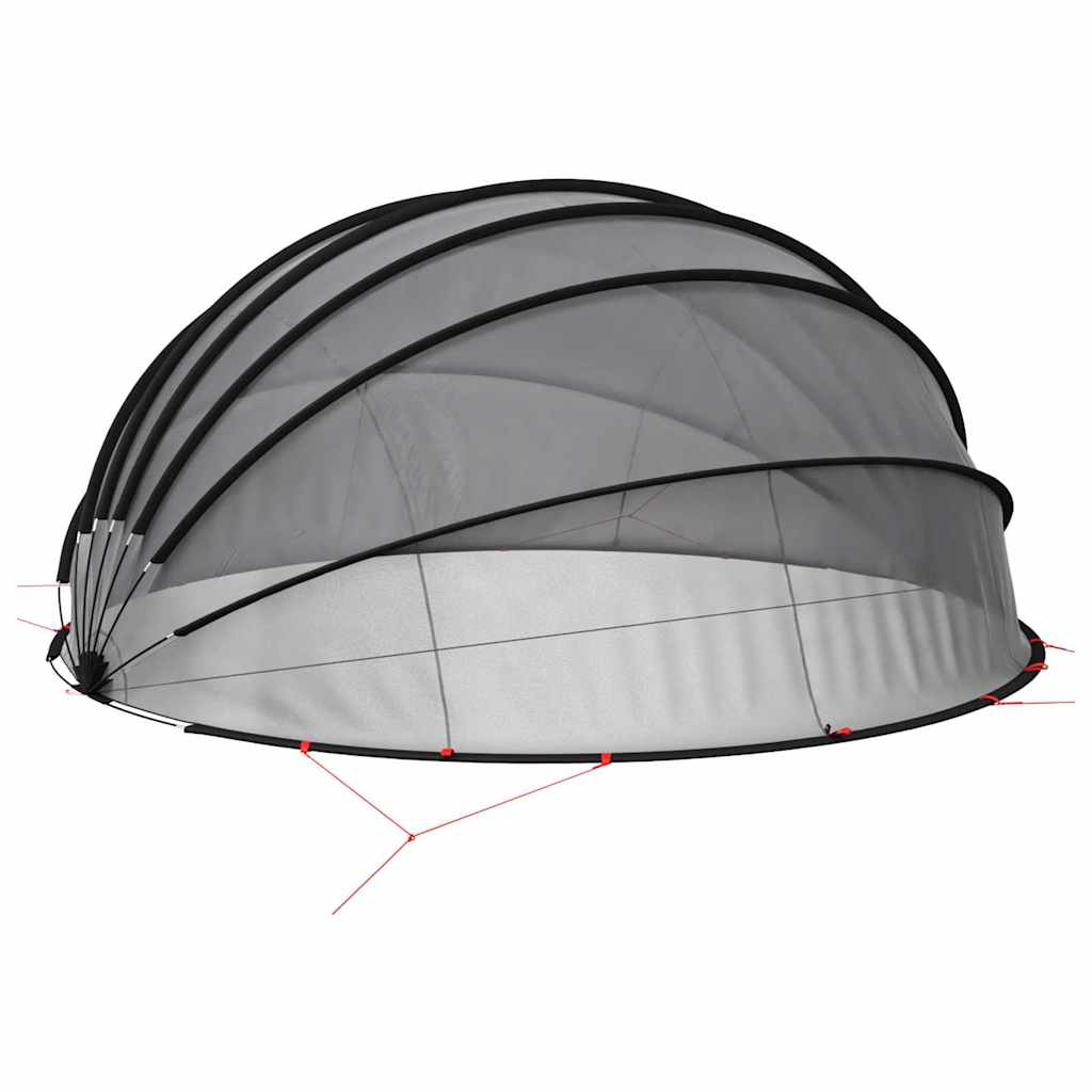 Dome Piscina Nero 592 x 590 x 275 cm Pieghevole