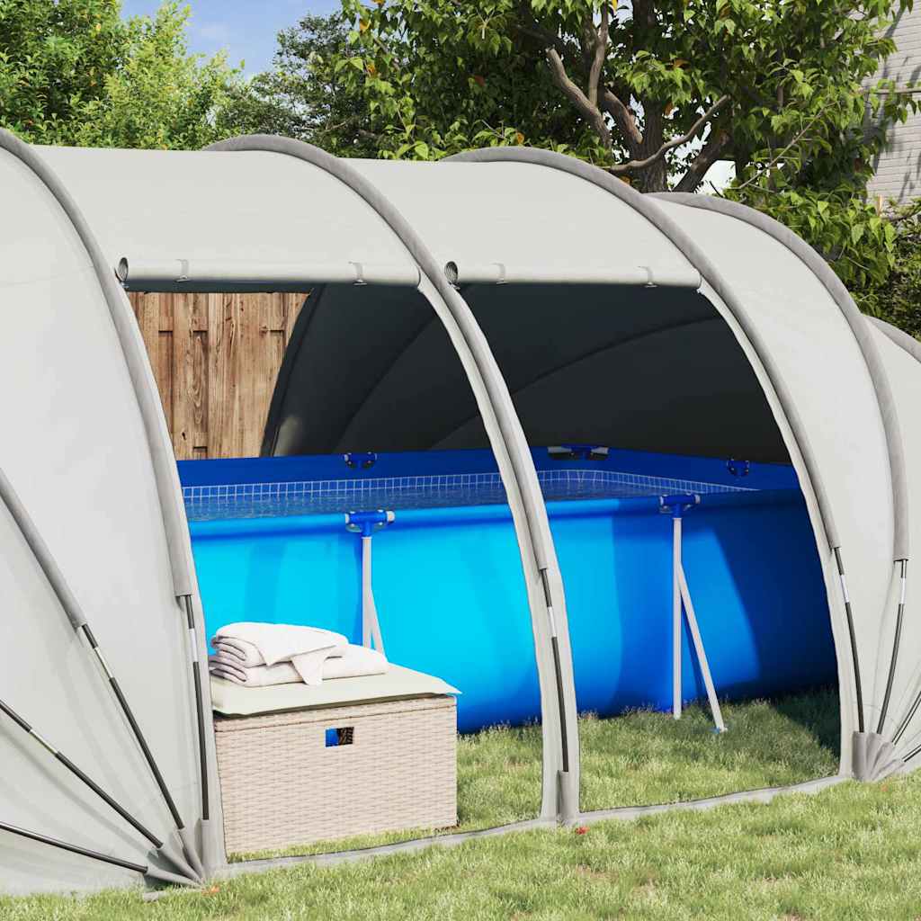 Tenda da piscina a cupola grigio 538 x 440 x 204 cm