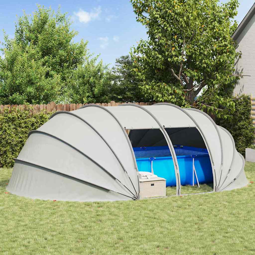 Tenda da piscina a cupola grigio 538 x 440 x 204 cm