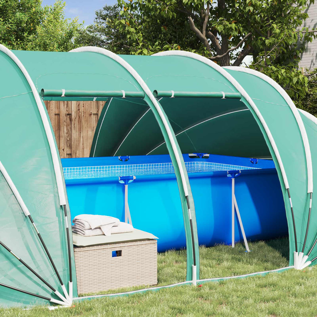 Tenda da piscina a cupola 640 x 432 x 205 cm Verde Mare