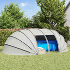 Tenda da piscina a cupola grigio 640 x 432 x 205 cm