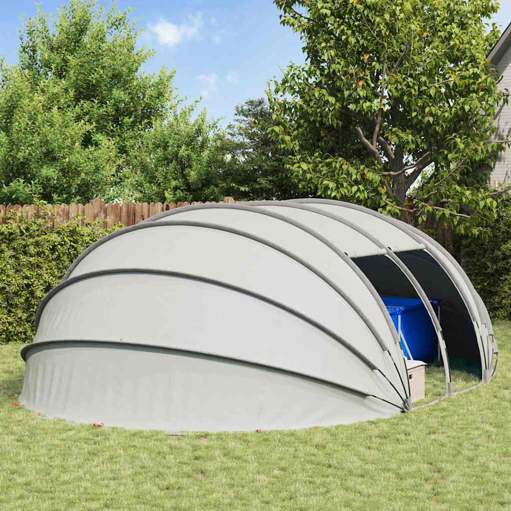 Tenda da piscina a cupola grigio 640 x 432 x 205 cm