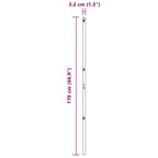 Palo per recinzione interrato 13 pezzi acciaio zincato argento 3,2x170 cm