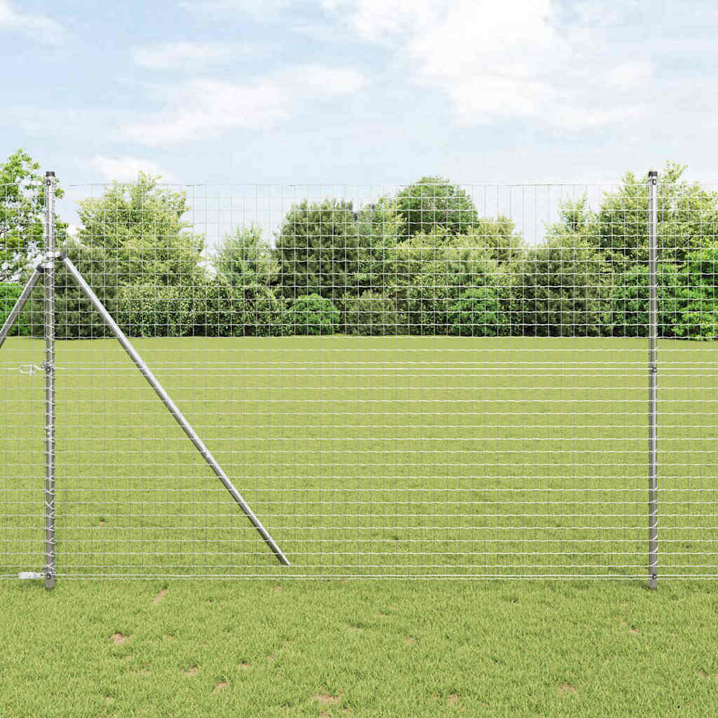 Palo per recinzione interrato 13 pezzi argento acciaio zincato 3,2 x 200 cm