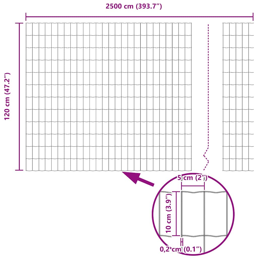 Recinzione Euro 1,2 x 25 m Ferro rivestito in PVC