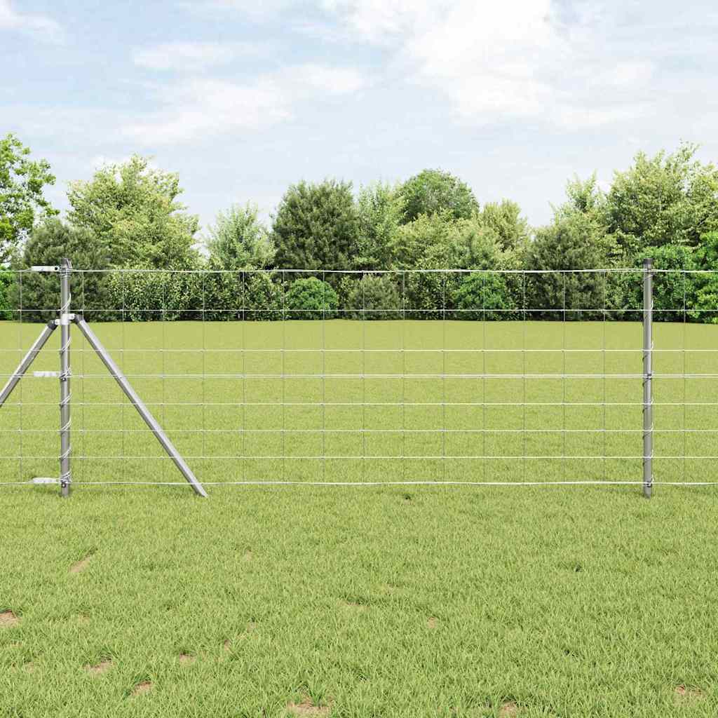 Recinzione da campo in acciaio zincato Argento 25 x 0,8 m