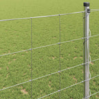 Recinzione da campo in acciaio zincato argento 25 x 1,2 m