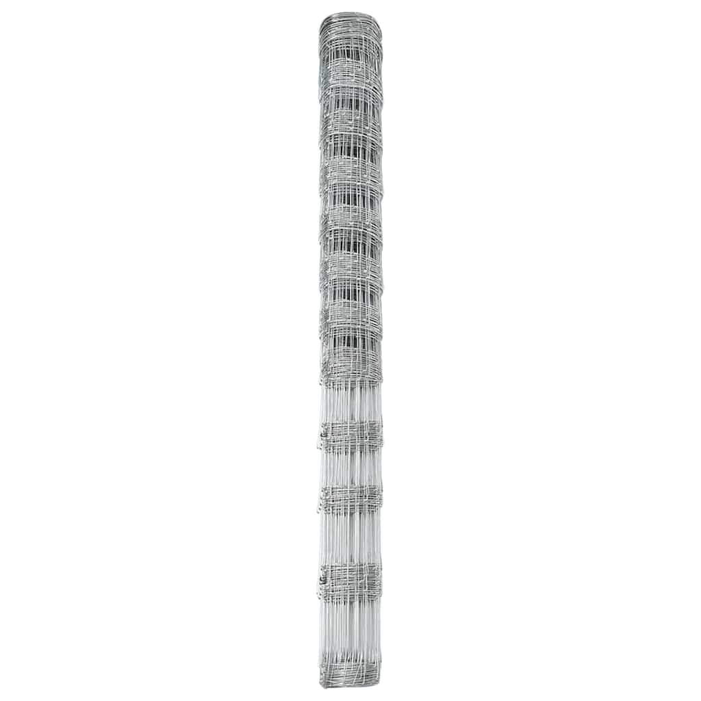 Recinzione da campo in acciaio zincato Argento 25 x 1,4 m
