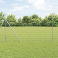 Recinzione da campo in acciaio zincato argento 25 x 1,4 m
