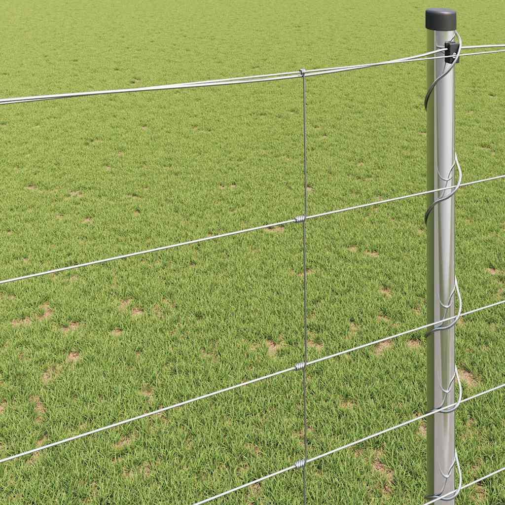 Recinzione da campo in acciaio zincato Argento 25 x 1,4 m