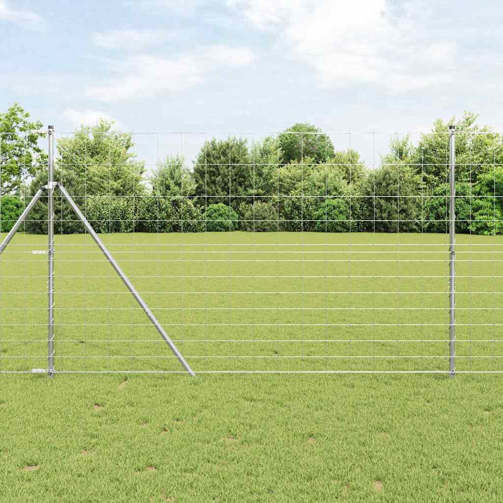 Recinzione da campo in acciaio zincato Argento 25 x 1,5 m