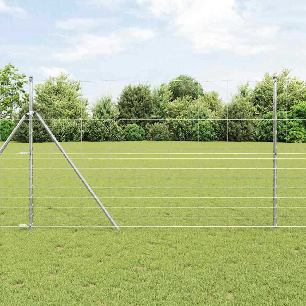 Recinzione da campo in acciaio zincato Argento 25 x 1,5 m