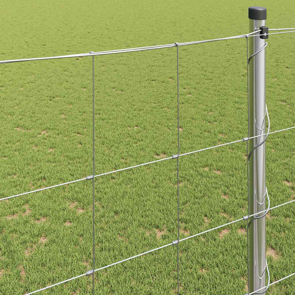 Recinzione da campo in acciaio zincato argento 25 x 1,6 m
