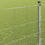 Recinzione da campo in acciaio zincato argento 25 x 1,6 m