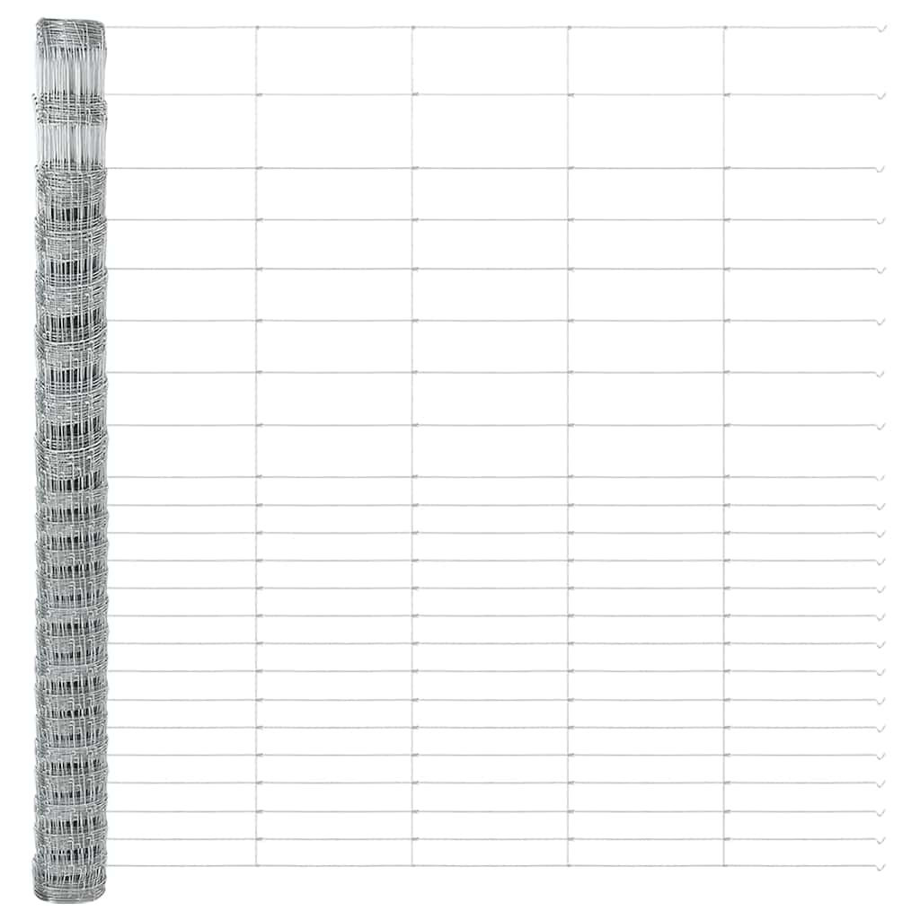 Recinzione da campo in acciaio zincato argento 25 x 1,6 m