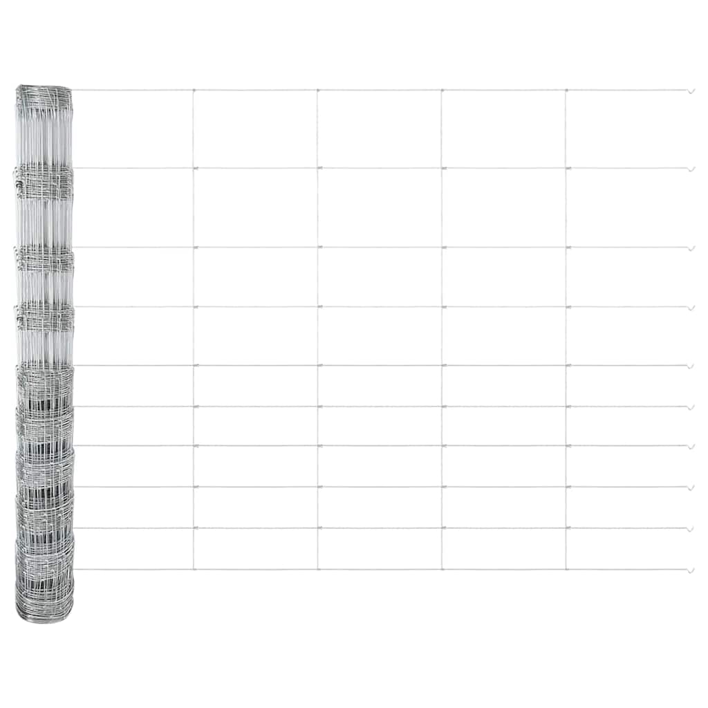Recinzione da campo in acciaio zincato Argento 50 x 1,2 m