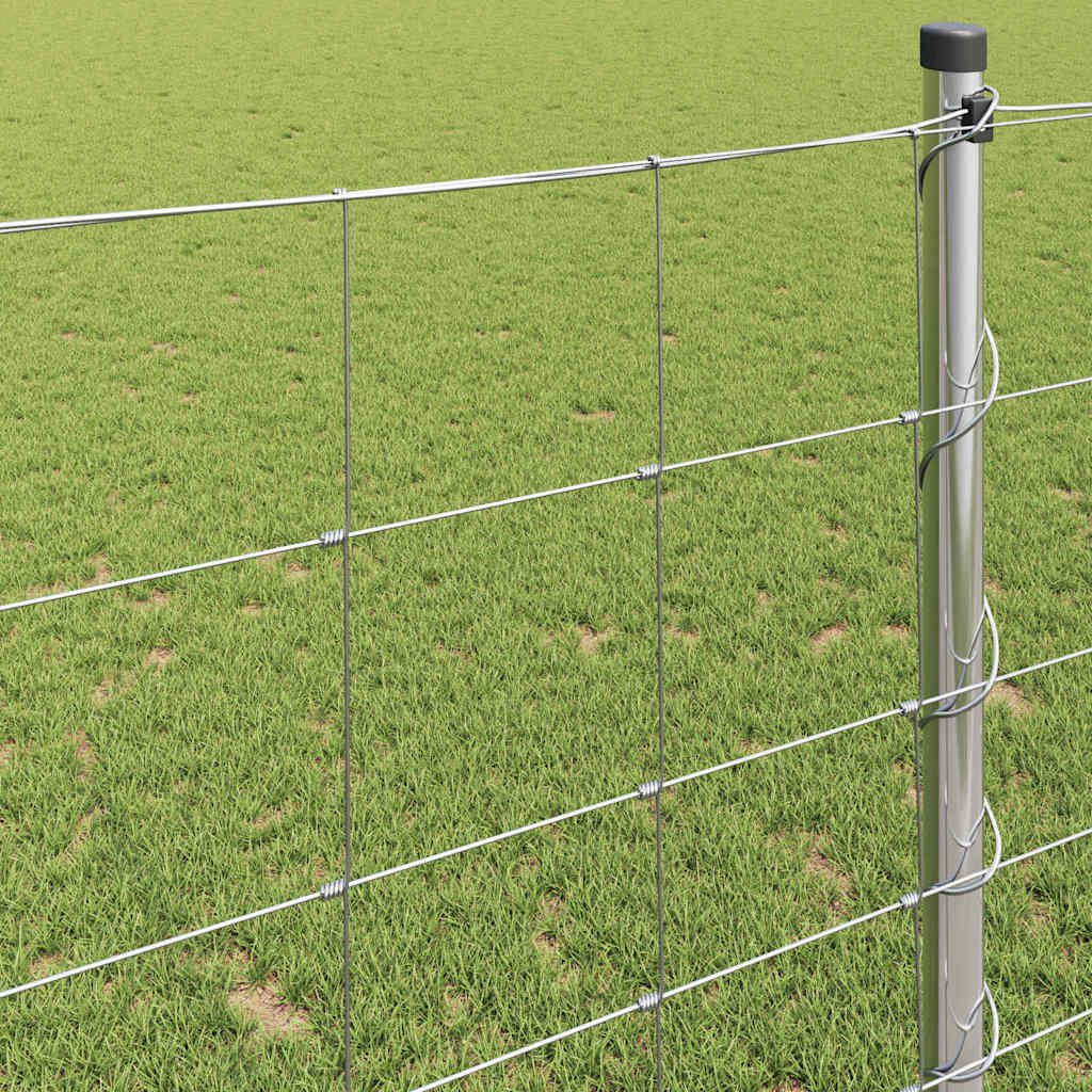 Recinzione da campo in acciaio zincato argento 50 x 1,2 m