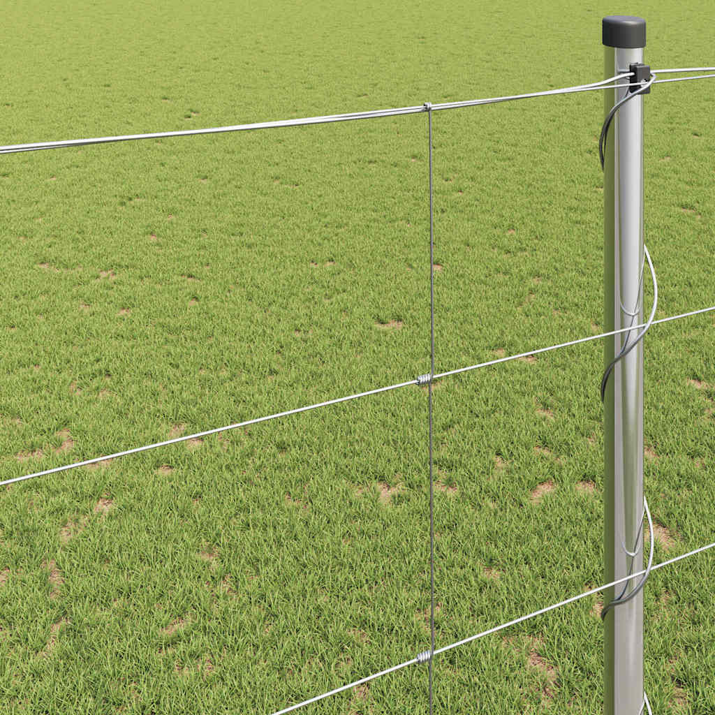 Recinzione da Campo in Acciaio Zincato Argento 50x1,4 m