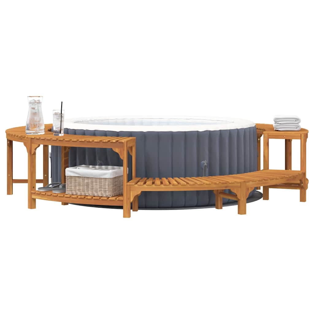 Circonferenza per Vasca Idromassaggio Legno Acacia Marrone Ø255 x 55,5 cm