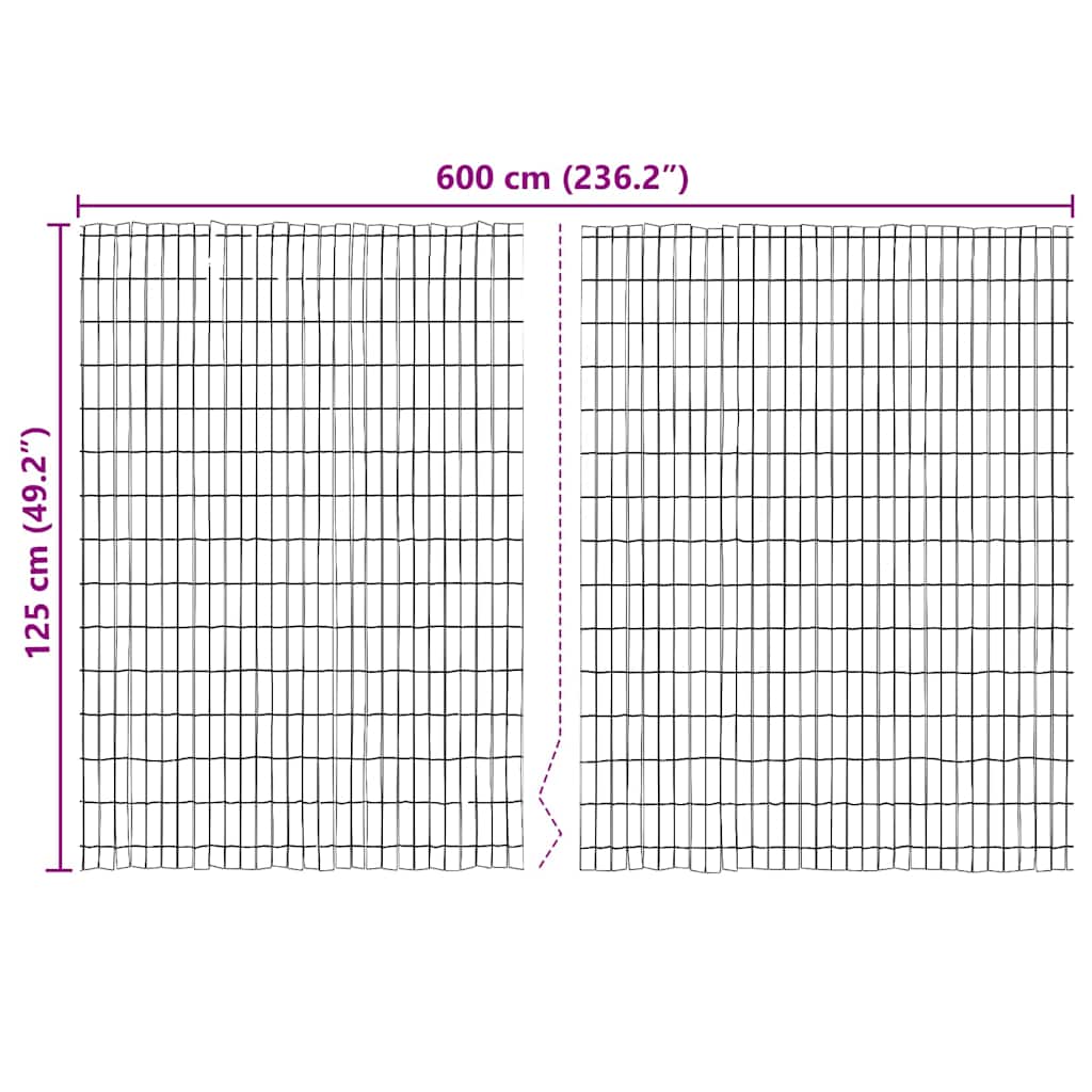 Recinzione in corteccia marrone 600 x 125 cm