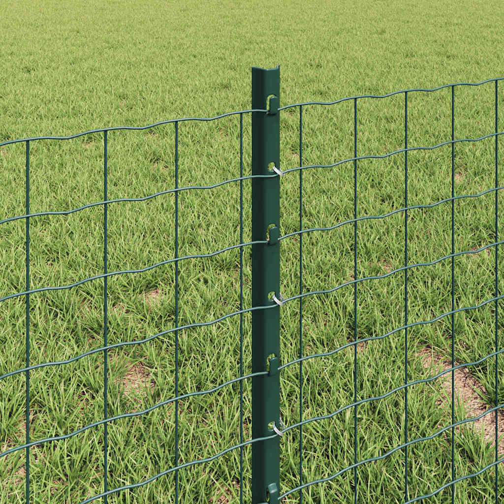 Palo per recinzione interrato 5 pezzi acciaio verniciato verde 80 cm