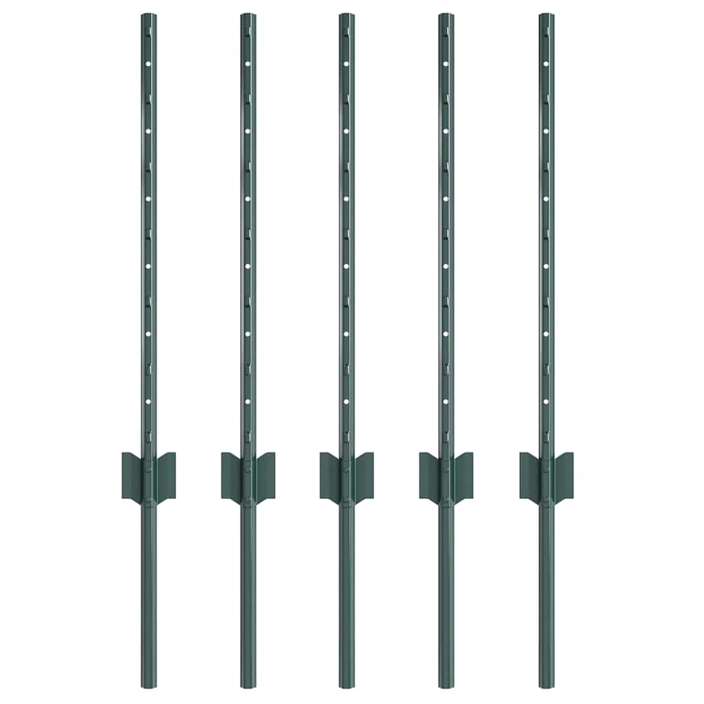 Palo per recinzione interrato acciaio verniciato 100 cm Verde - Conf. 5 pz