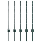 Palo per recinzione interrato acciaio verniciato verde 120 cm - Set 5 pezzi