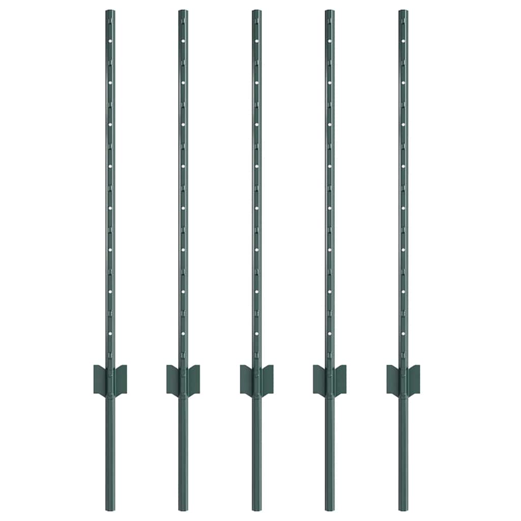 Palo per recinzione interrato acciaio verniciato verde 120 cm - Set 5 pezzi